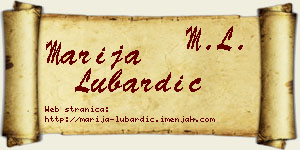 Marija Lubardić vizit kartica